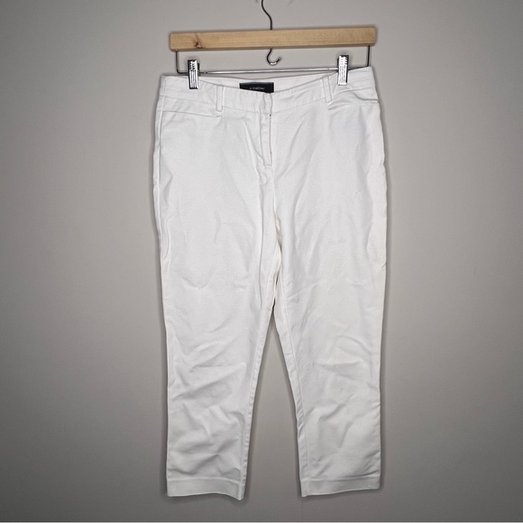 Le Chateau white cropped ankle pants cotton spandex stretch size 3/4 - Picture 2 of 11